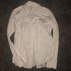 W10 Banana Republic White Long Sleeve button up